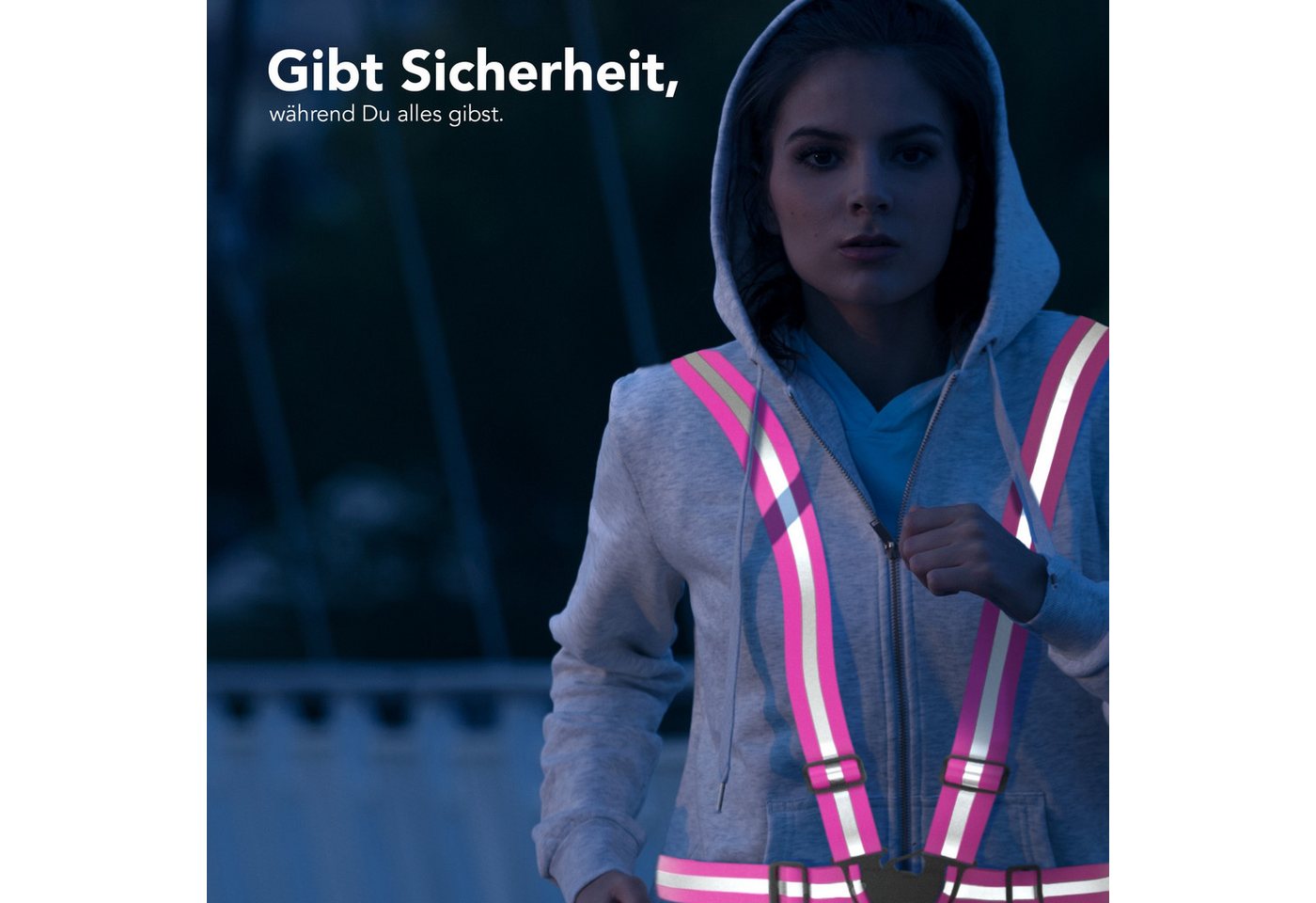 EAZY CASE Warnweste Universal Warnweste mit Schnalle leichte Warnweste Fahrrad Reflektor Weste Damen Sicherheitsweste Pink Bild 5
