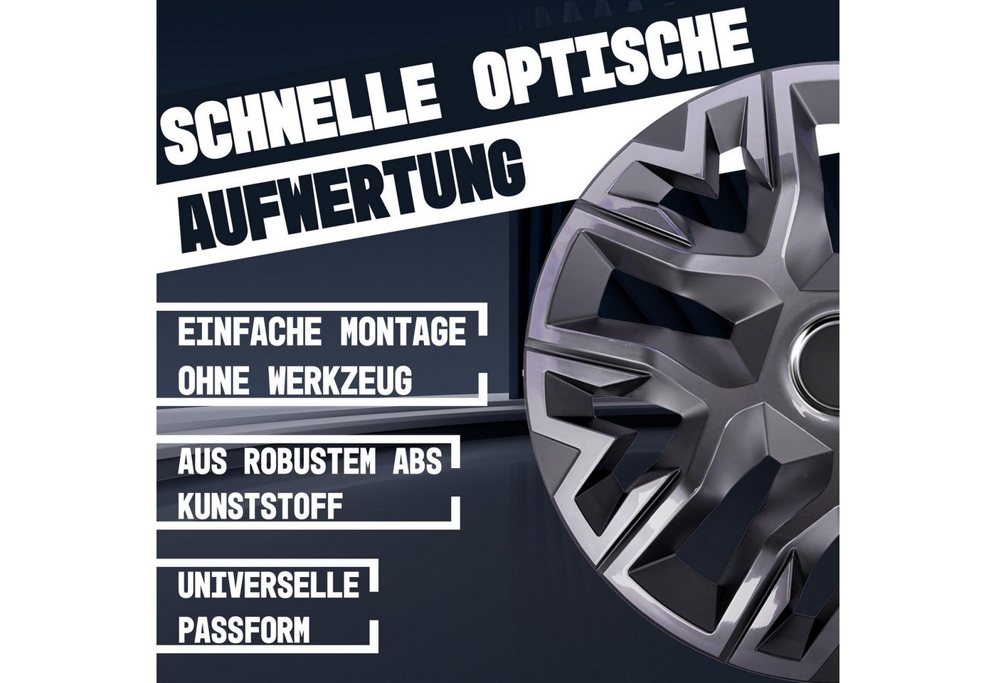 NRM Radkappe Radzierblende NRM PERFECTO 15 Zoll GRAPHIT lackiert, 15 in Zoll, (4-St) Bild 2