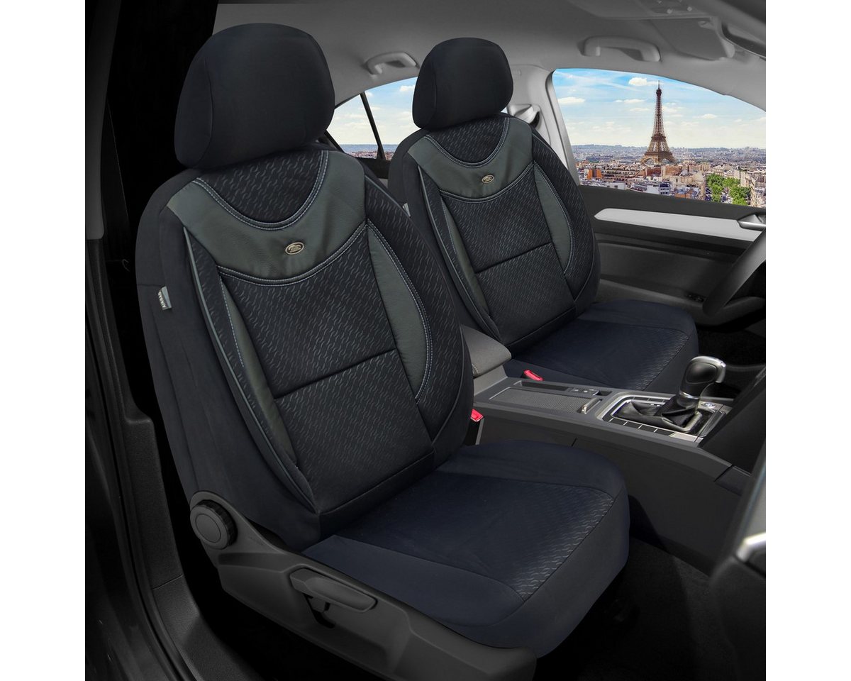 BREMER SITZBEZÜGE Autositzbezug für Skoda Karoq Bj ab 2017 (G102), Set, 2-tlg., Schonbezüge Sitzbezüge Fahrer und Beifahrer, in Schwarz Bild 4