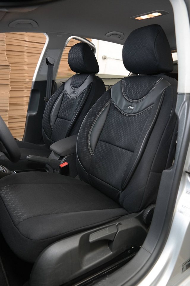 BREMER SITZBEZÜGE Autositzbezug für Skoda Karoq Bj ab 2017 (G102), Set, 2-tlg., Schonbezüge Sitzbezüge Fahrer und Beifahrer, in Schwarz Bild 5