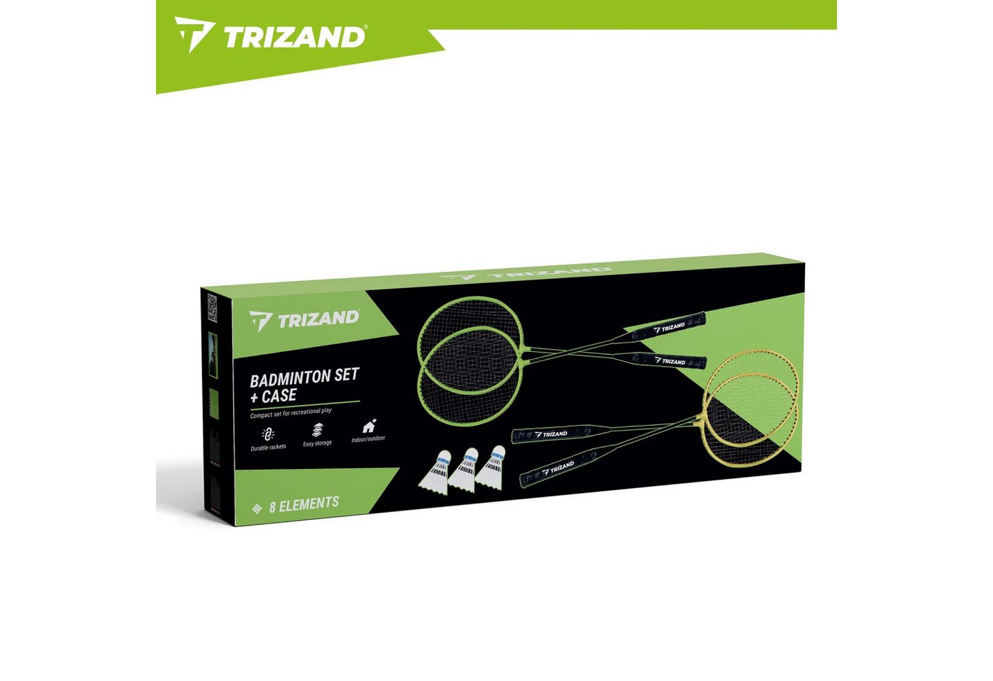 Trizand Badmintonschläger Federballset Freizeitset Familienspiel, (Spar-Set, 4-tlg., 4 Spieler-set), 4 Schläger, 3 Federbälle, Koffer, leichte Bauweise Bild 2