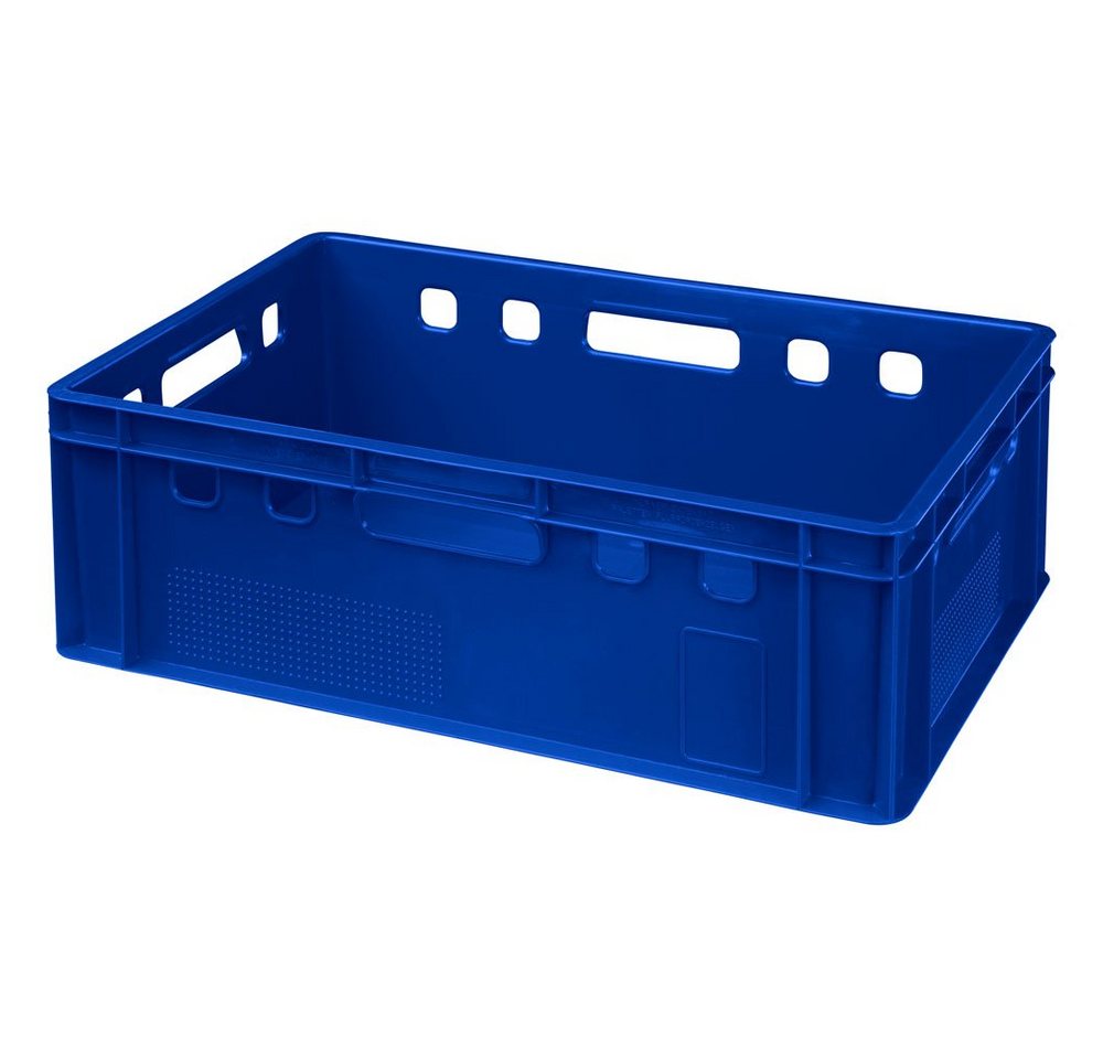 Logiplast Transportbehälter Eurokisten E2 Metzgerkiste Blau, (Spar-Set, 5 Stück), Lebensmittelecht, stapelbar, passend für Euro- und Industriepaletten