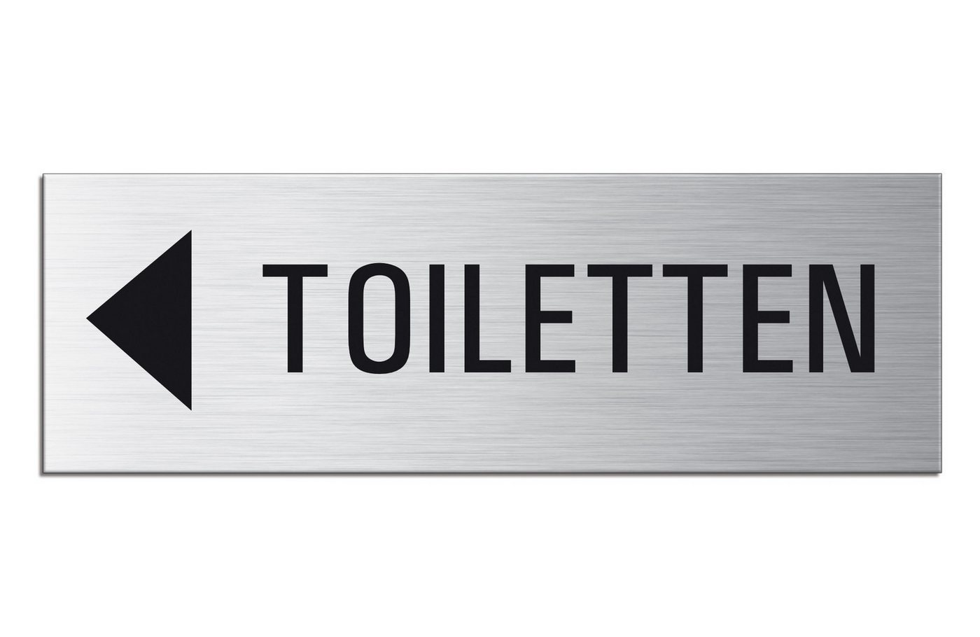 OFFORM DESIGN Hinweisschild Toiletten links Schild 240x80 mm Aluminium selbstklebend, (1 St)
