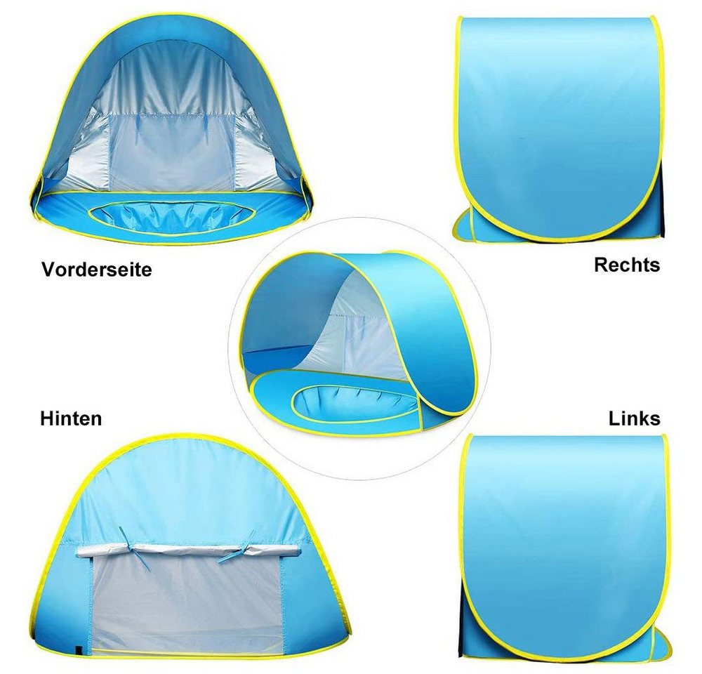BTTO Strandmuschel Baby Strandmuschel Strandzelt Pop-up Baby Strand Zelt, Sun Shade Shelter für Kleinkinder, Tragbare