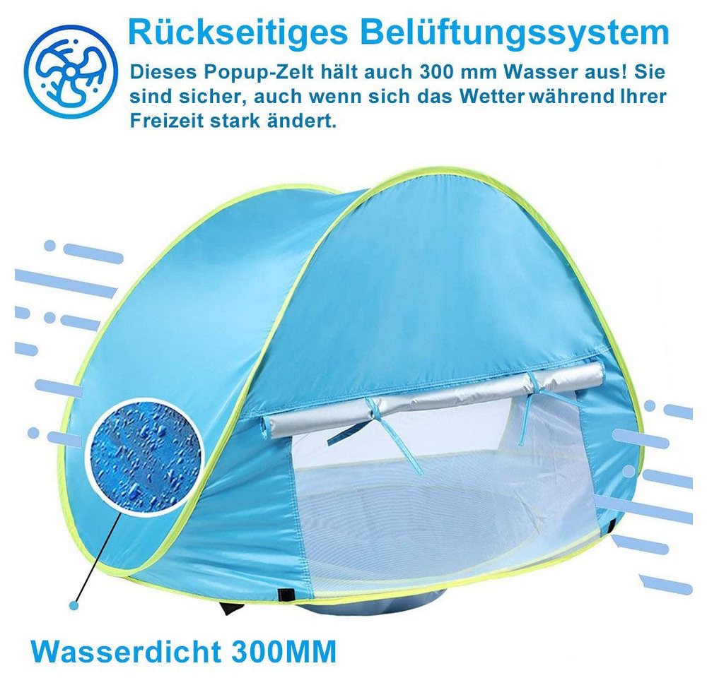 BTTO Strandmuschel Baby Strandmuschel Strandzelt Pop-up Baby Strand Zelt, Sun Shade Shelter für Kleinkinder, Tragbare Bild 2