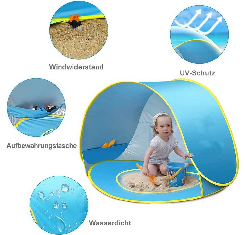 BTTO Strandmuschel Baby Strandmuschel Strandzelt Pop-up Baby Strand Zelt, Sun Shade Shelter für Kleinkinder, Tragbare Bild 3
