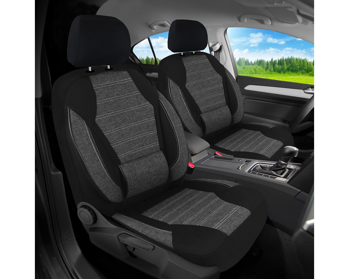 BREMER SITZBEZÜGE Autositzbezug für VW Golf Sportsvan Bj 2014-21 (KT104), Set, 2-tlg., Schonbezüge Sitzbezüge Fahrer und Beifahrer, in Schwarz