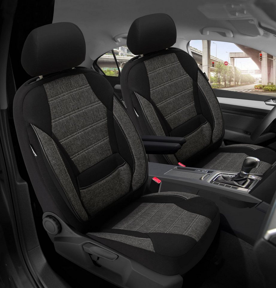 BREMER SITZBEZÜGE Autositzbezug für Dacia Jogger BJ ab 2022 (2K24), Set, 2-tlg., Schonbezüge Sitzbezüge Fahrer und Beifahrer, in Schwarz Bild 4