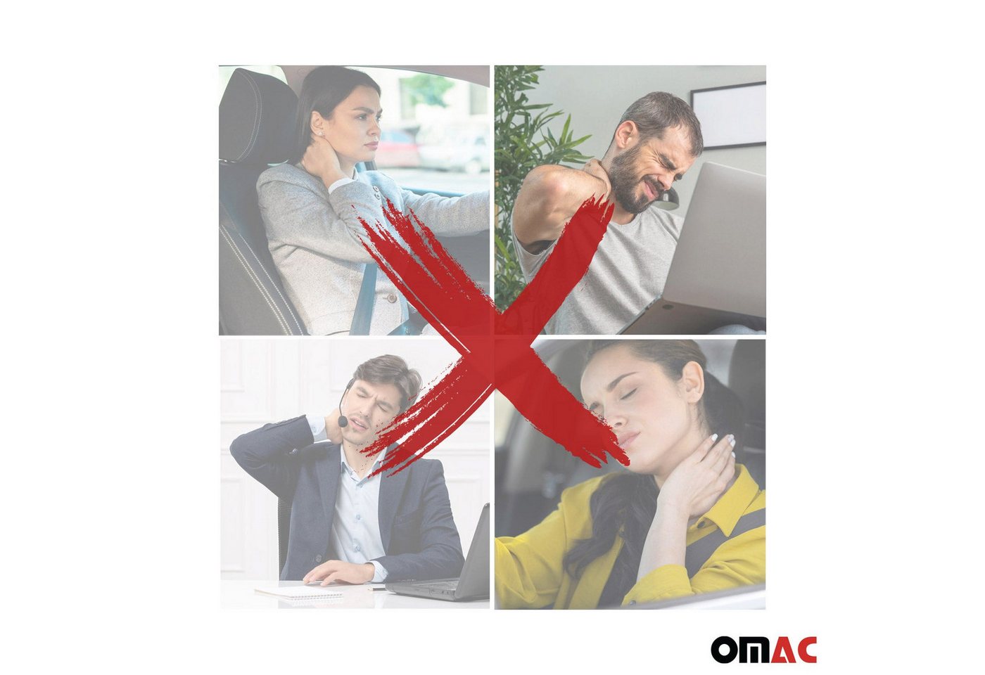 OMAC Autokopfstütze Ergonomische Nackenkissen Auto Memory-Schaum Blau, Ergonomisch, gemütlich