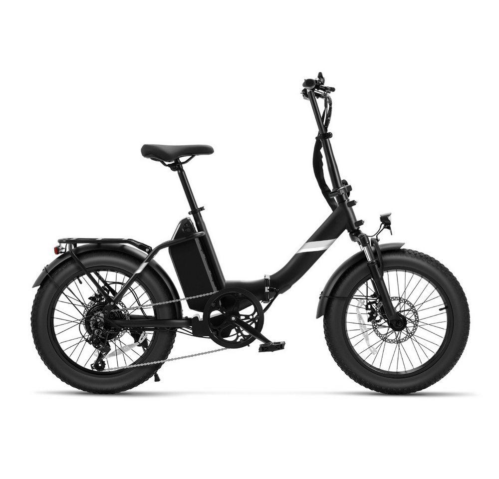 Touroll E-Bike S3 20 Zoll Elektro‑Fat‑Faltfahrrad, 7 Gang Shimano, Heckmotor, 468 Wh, 25 km/h, abnehmbarer Akku, 250 W Nennleistung, 20"×3,0" Fat‑Reifen Bild 2