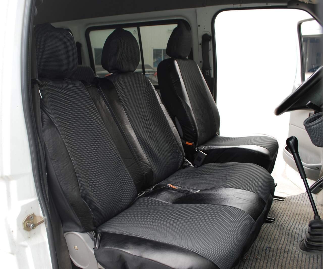 Woltu Autositzbezug, Transporter, 1+2 Sitzbezug Schonbezüge Schwarz-Grau Bild 4