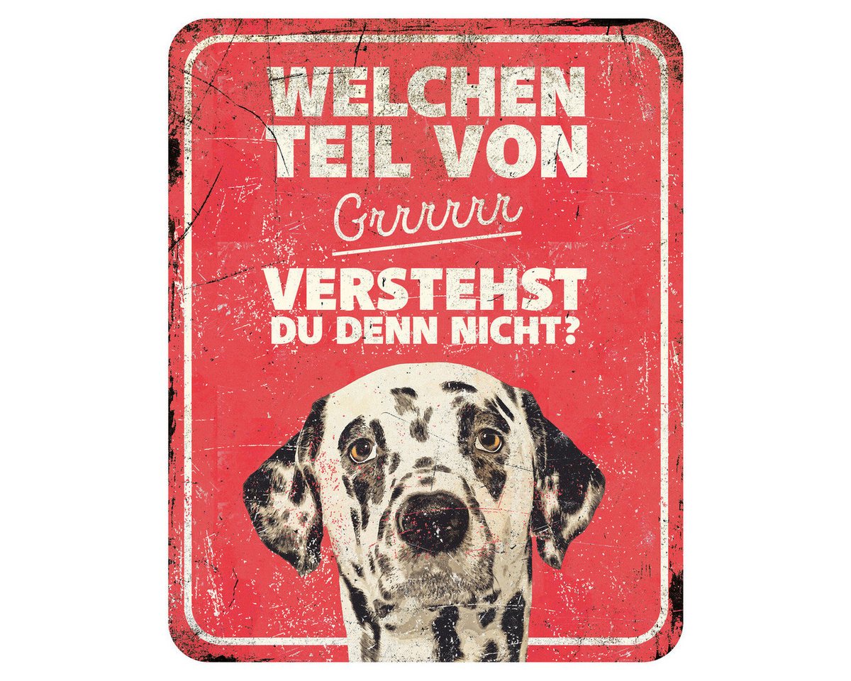 D&D Warnschild Warnschild Dalmatiner rot