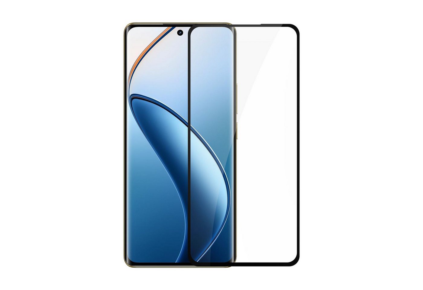 Cadorabo Schutzfolie für Realme 12 Pro Schutzfolie, (1-St), Schutzfolie Panzer Folie Displayschutz Schutzglas HD Tempered Glas Bild 5