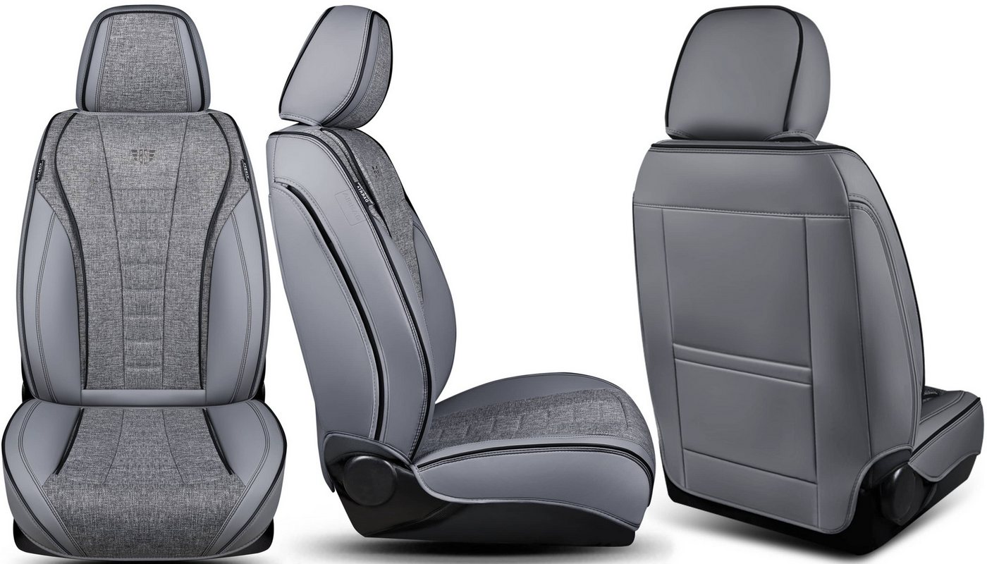BREMER SITZBEZÜGE Autositzbezug für Dacia Duster Bj ab 2018 (NL2), Set, 2-tlg., Schonbezüge Sitzbezüge Fahrer und Beifahrer, in Grau