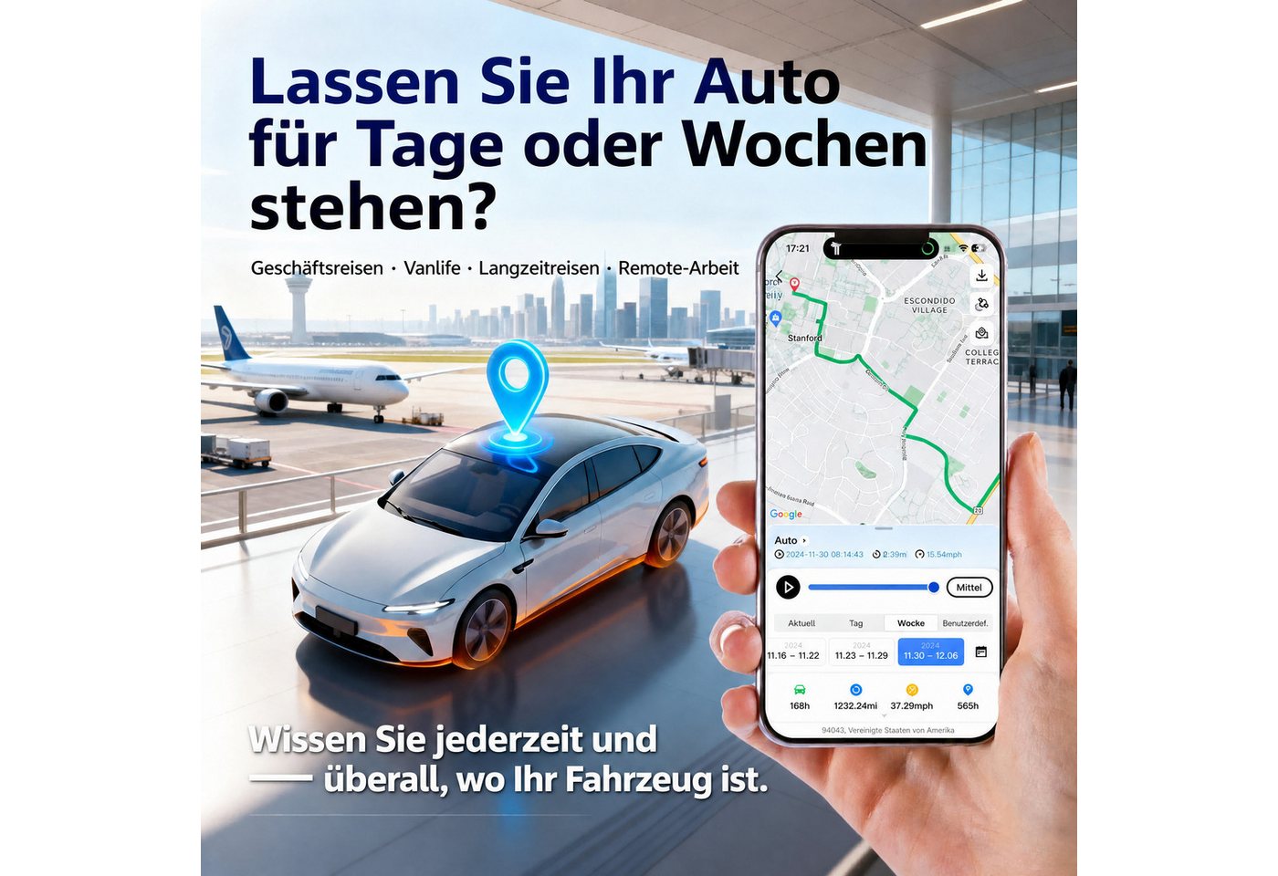 Blossom GPS Tracker Auto mit App Kabelloser Fahrzeugtracker Echtzeit Ortung GPS-Tracker (IoT SIM, Geo-Fence Alarm und bis zu 15 Tagen Akkulaufzeit für Autos) Bild 2