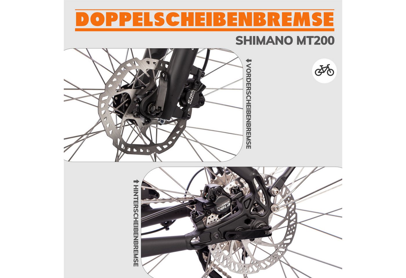 SAXXX E-Bike Trekkingrad Damen/Herren 28*2'', 418Wh, 80-100km, Scheibenbremsen, 9 Gang Shimano Alivio Schaltwerk, Kettenschaltung, Mittelmotor, 418 Wh, (mit Akku-Ladegerät, mit Akku-Schlüssel), E-Trekkingrad mit Gepäckträger, Federgabel, Akku entnehmbar Bild 5
