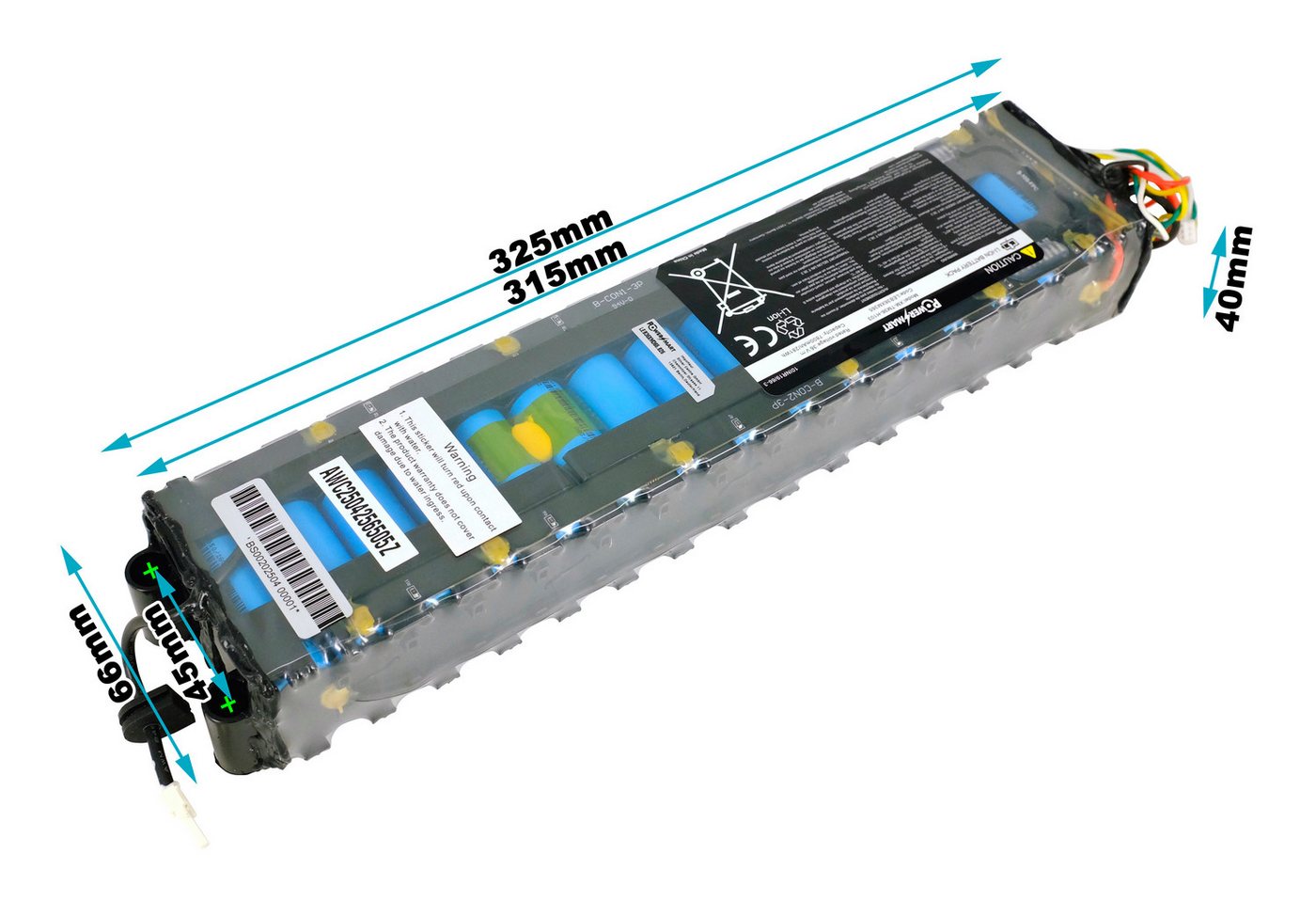PowerSmart NE1003-H Elektroroller-Akku für Xiaomi Mi3 Mi 3 Li-Ion 7800 mAh (36 V) Bild 4