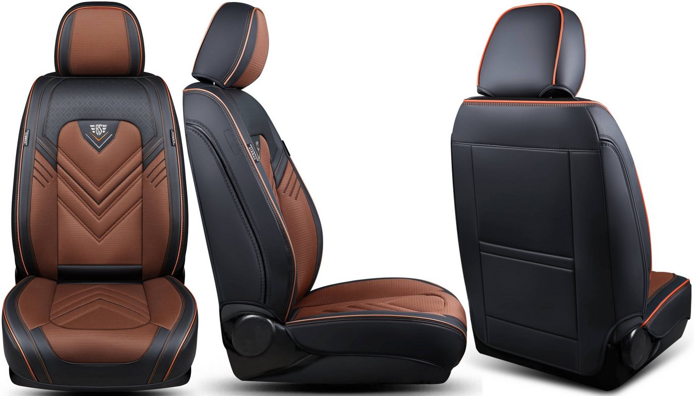 BREMER SITZBEZÜGE Autositzbezug für Mercedes Sprinter Bj 2006-18 SL2, Set, 2-tlg., Schonbezüge Sitzbezüge Fahrer und Beifahrer, in Schwarz/Braun