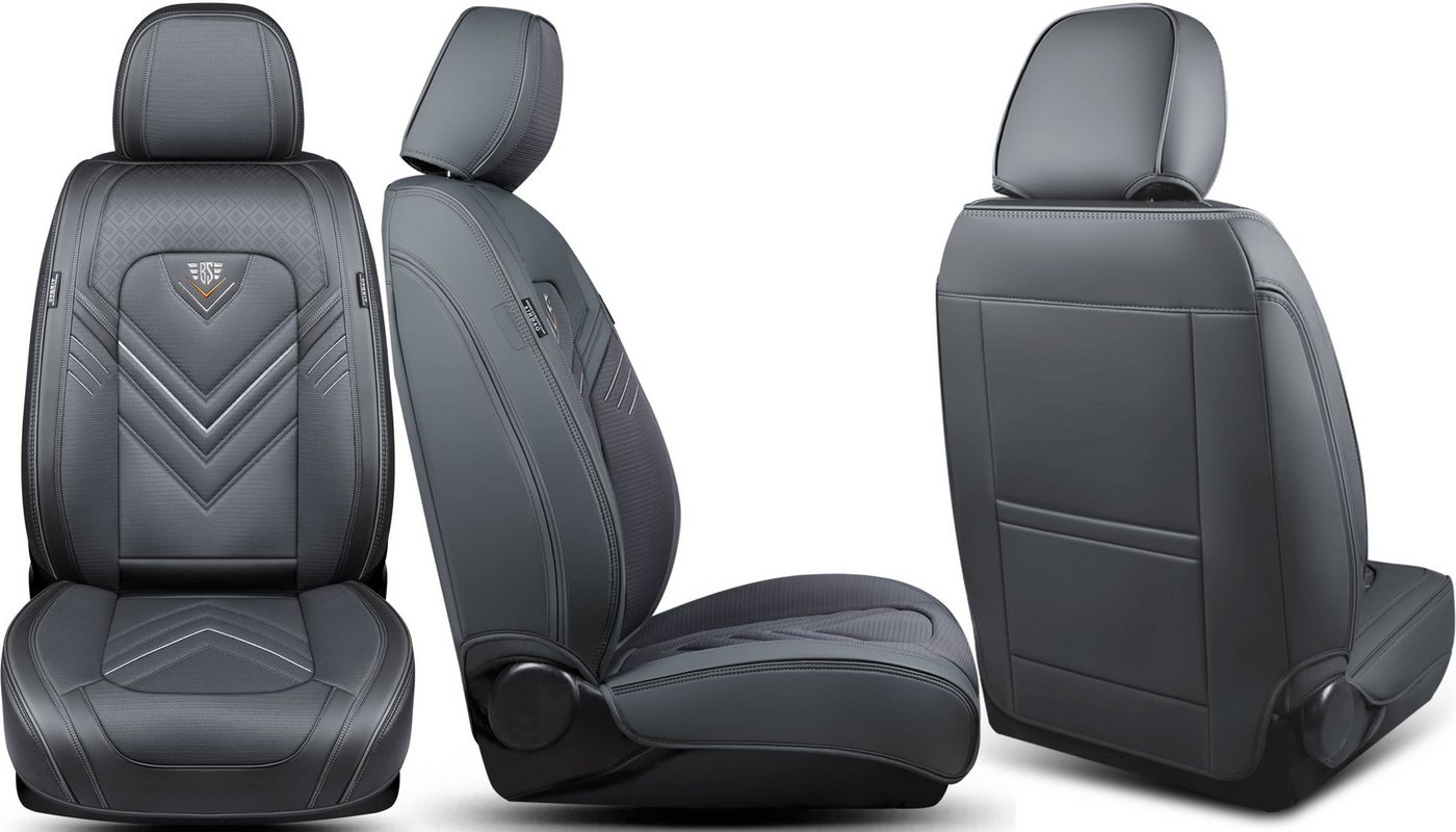 BREMER SITZBEZÜGE Autositzbezug für VW T-Roc Bj ab 2017 SL1, Set, 2-tlg., Schonbezüge Sitzbezüge Fahrer und Beifahrer, in Grau Bild 4