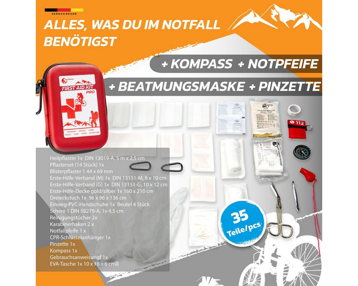 DR.KUECHLER MEDICAL Erste-Hilfe-Set Outdoor Premium Erste-Hilfe-Set PRO -35 Teile inkl. Kompass, Pfeife Bild 2