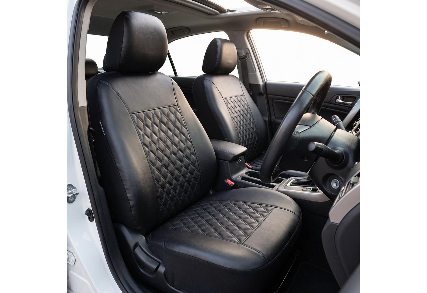 GarveeMore Autositzbezug 9-Teile Auto-Sitzbezug-Set, Universal, 3D-Atmungsaktive Mesh-Optik