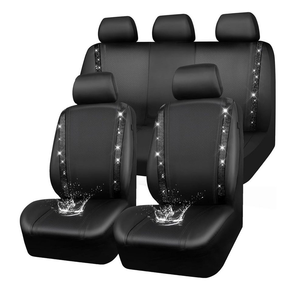 GarveeMore Autositzbezug 9-teilige Autositzbezüge aus PU-Leder Universalgröße Bild 3