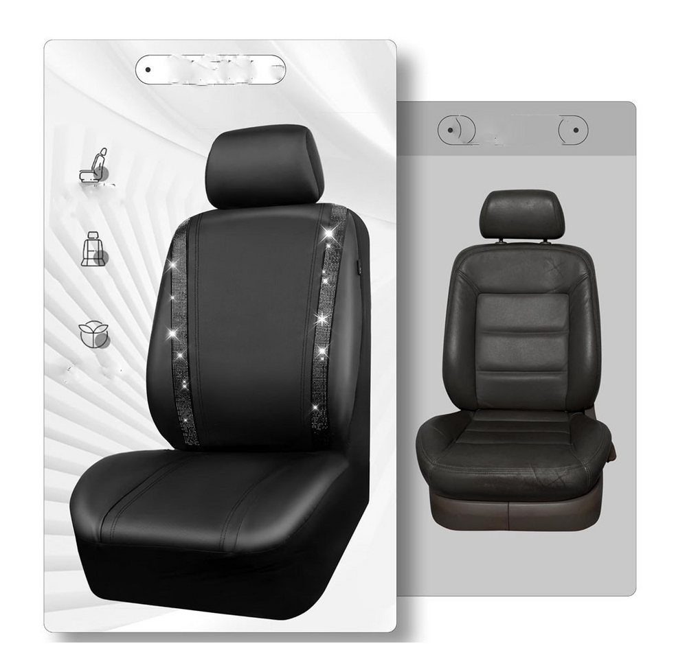 GarveeMore Autositzbezug 9-teilige Autositzbezüge aus PU-Leder Universalgröße Bild 4