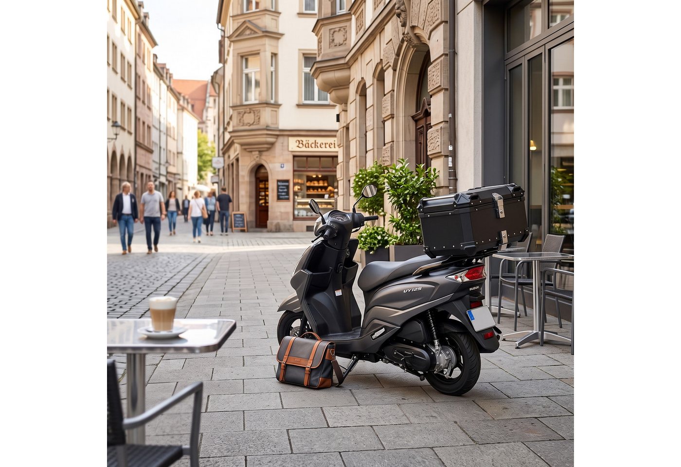 GARRYFIZH Topcase 65L Motorcycle Rear Trunk Aluminum Alloy Luggage Case, (Heckkasten), Heckkasten, 2 Schlüsseln und reflektierenden Aufklebern Schwarz