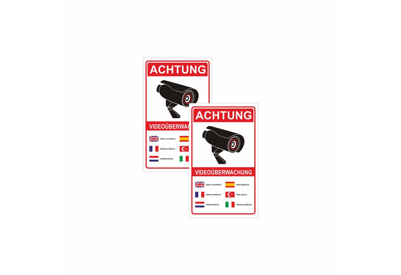 Hermann Schütz Hinweisschild Achtung Videoüberwachung! 150x250 mm Kunststoff, (2 St)