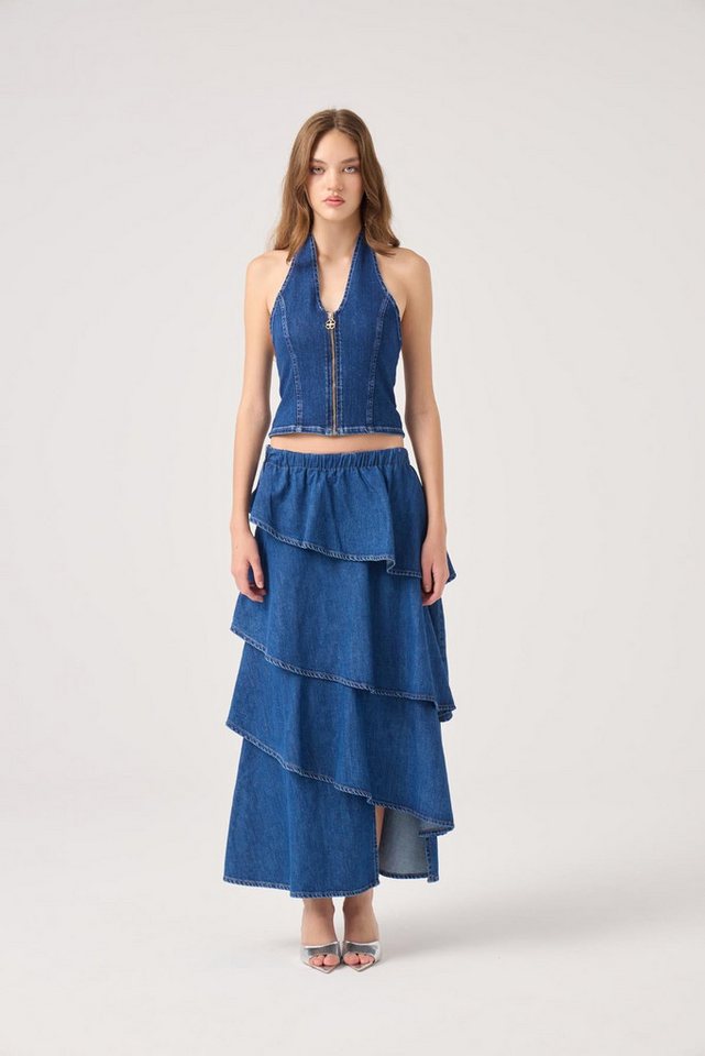 HOLLY LOLLY Warnweste Kaela Jeansweste mit Halsband Bild 3
