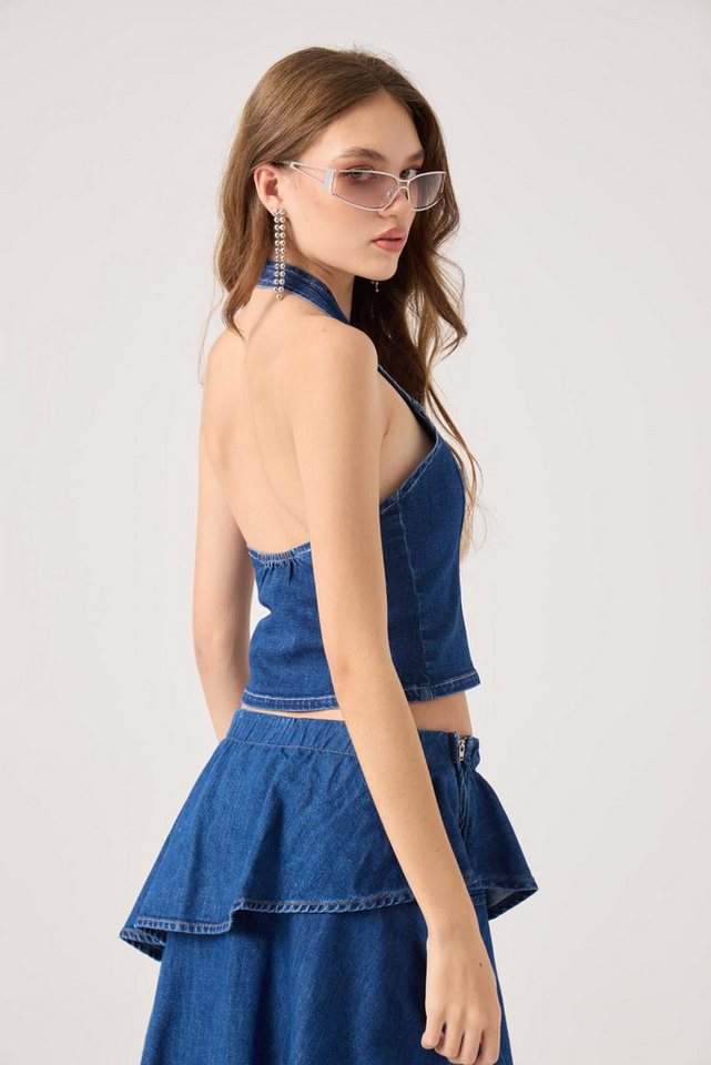 HOLLY LOLLY Warnweste Kaela Jeansweste mit Halsband Bild 5