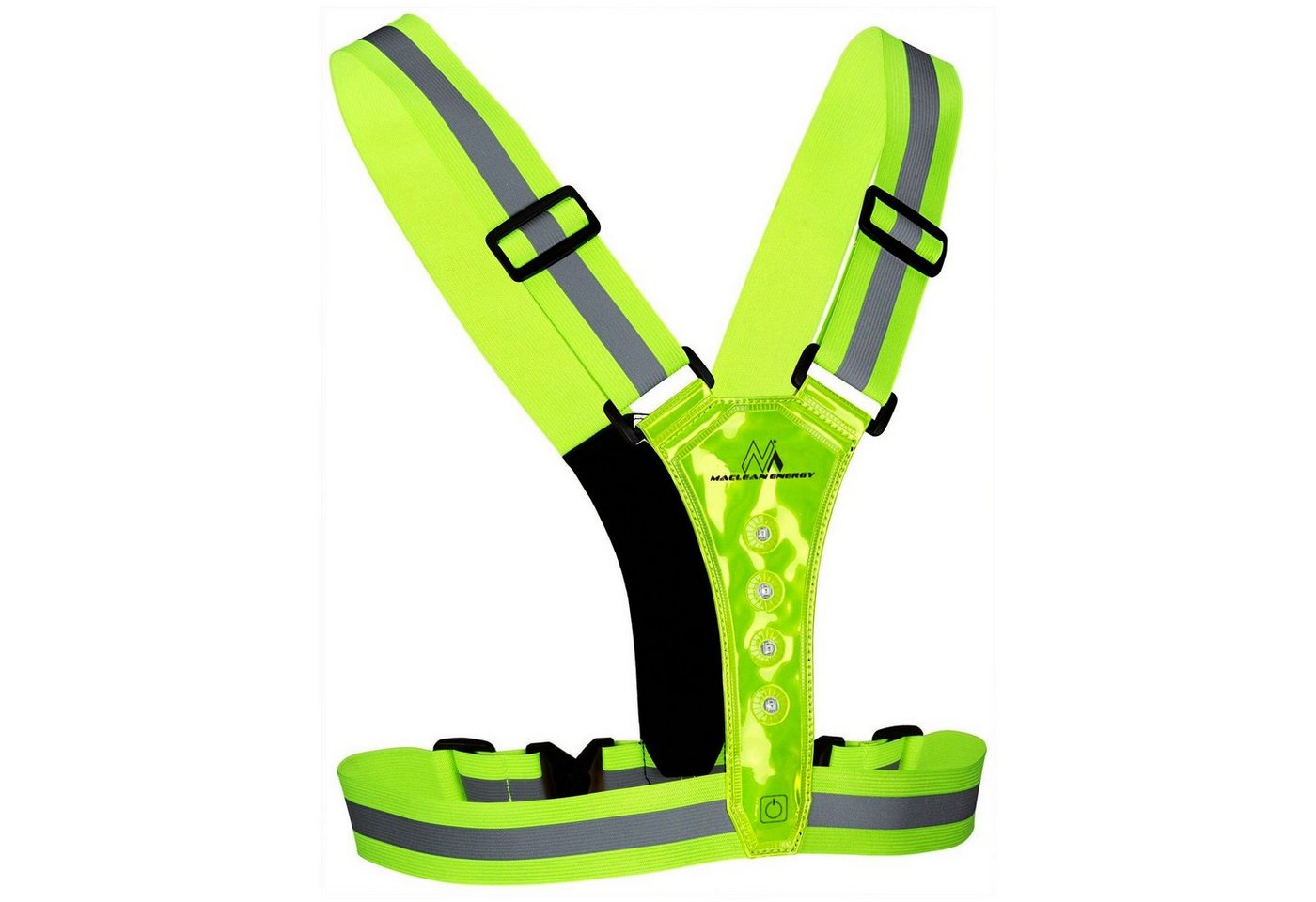 Maclean Warnweste MCE425 LED-Beleuchtung, Vorderseite & Rückseite, IPX2, Universal, Unisex