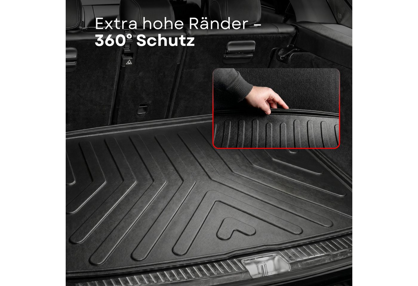 fussmattenprofi.com Auto-Fußmatte 3D auto Kofferraummatte für BMW X1 (U11) 2022-2026 (Oberer Ladeboden) (1 St), für BMW BMW X1 Bild 3