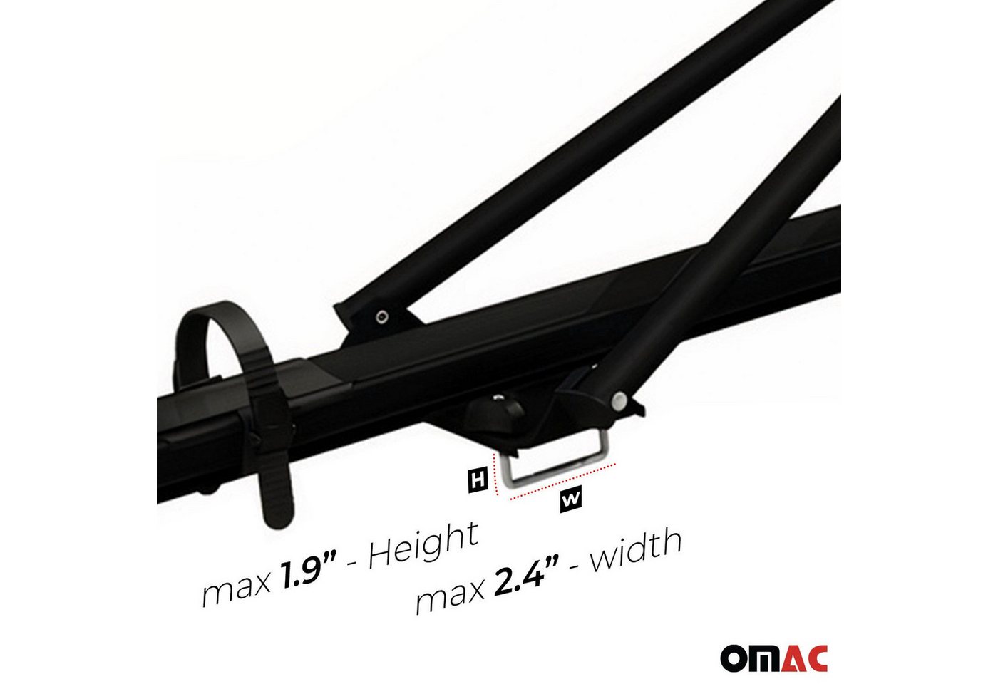 OMAC Dachfahrradträger Dachfahrradträger bis 17 kg Aluminium Schwarz 2 SET, (2-tlg), Abnehmbar, Leichtgewichtig