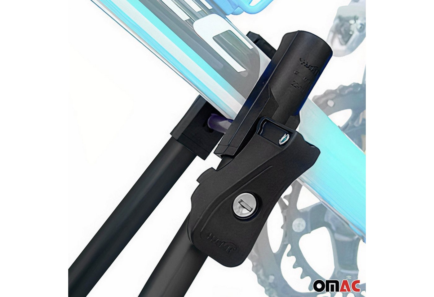 OMAC Dachfahrradträger Dachfahrradträger bis 17 kg Aluminium Schwarz 2 SET, (2-tlg), Abnehmbar, Leichtgewichtig Bild 4