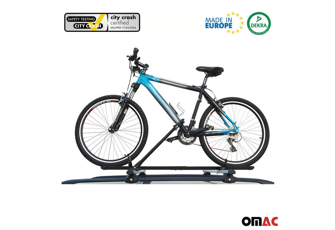OMAC Dachfahrradträger Dachfahrradträger bis 17 kg Aluminium Schwarz 2 SET, (2-tlg), Abnehmbar, Leichtgewichtig Bild 5