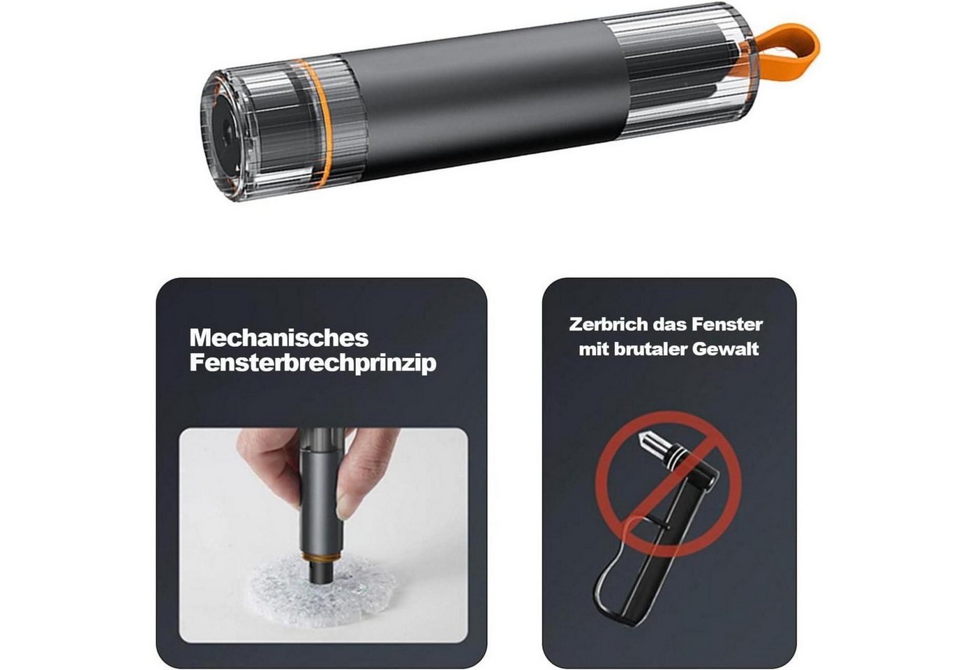 LuxusKollektion Erste-Hilfe-Set Notfallhammer Auto 2in1 Gurtschneider Glasbrecher Bild 3