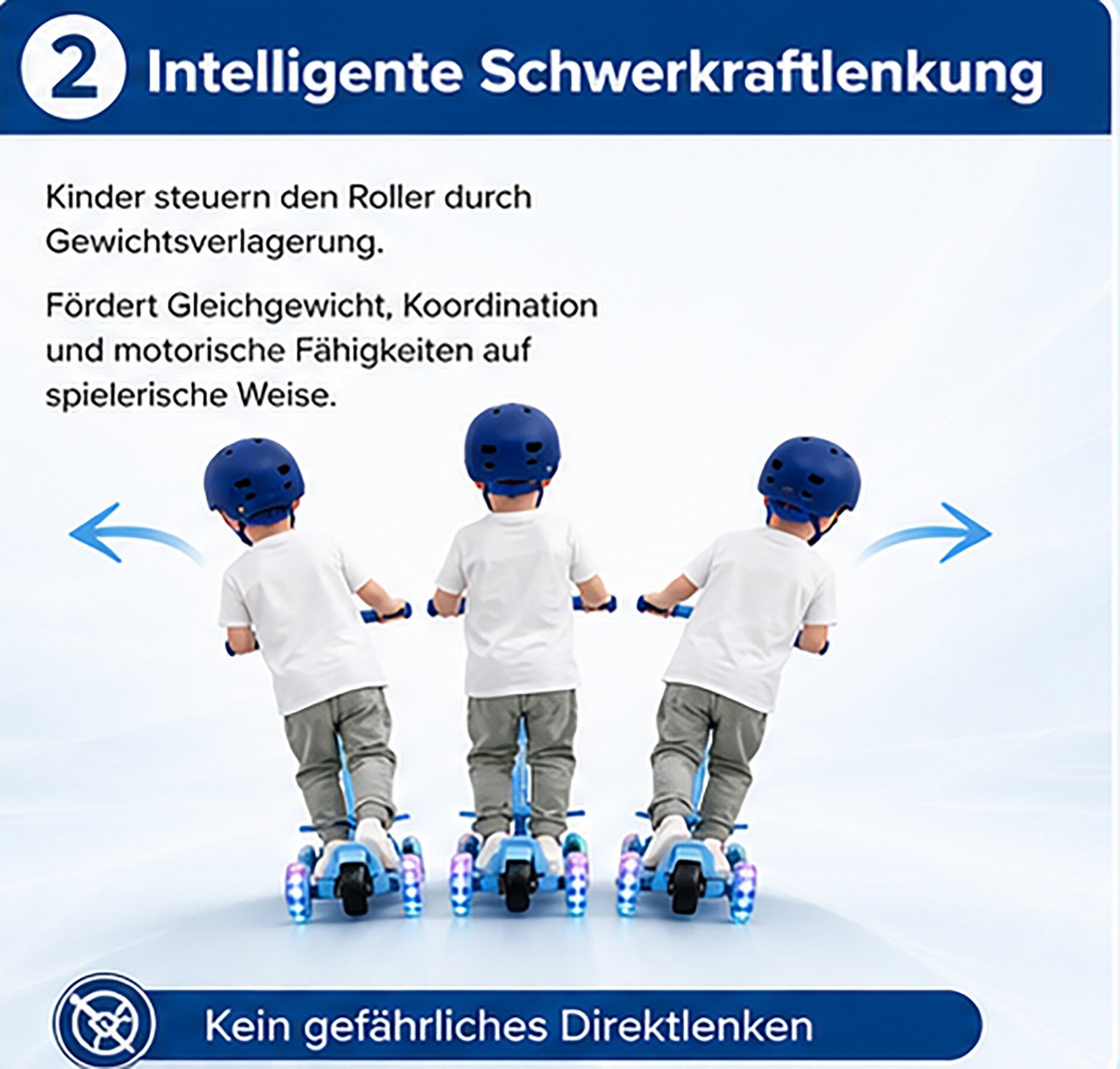 OYLCDI Cityroller Scooter Kinderroller Tretroller Kinderroller Dreiradscooter LED-Räder, bis 40 kg,roller kinder,kinder roller,Höhenverstellbar,Hinterradbremse Bild 5