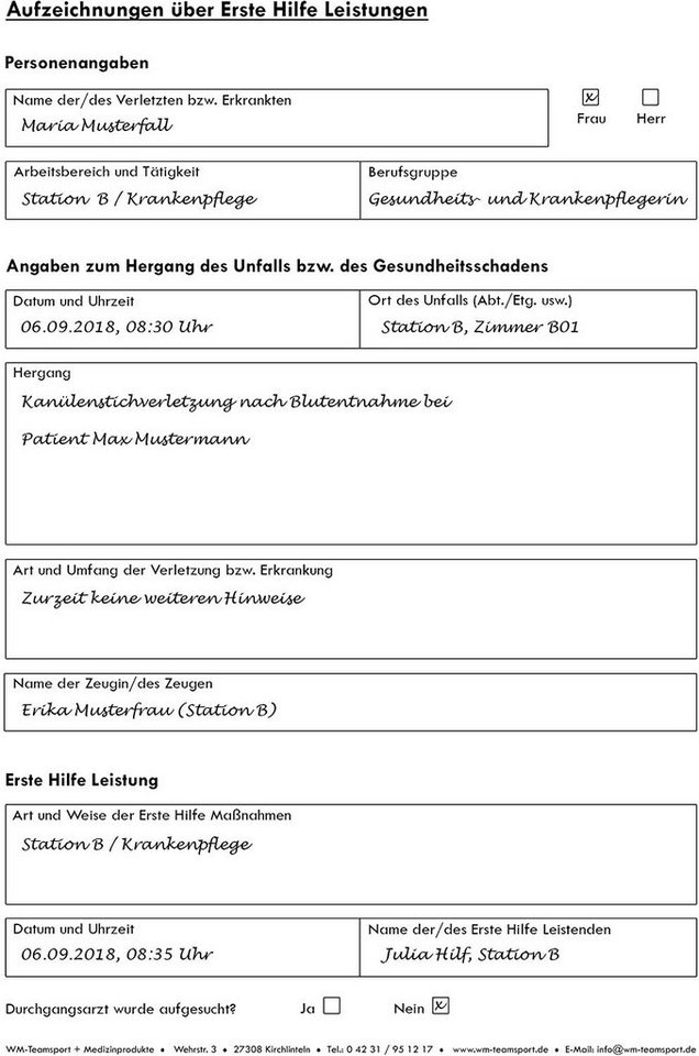 WM-Teamsport Erste-Hilfe-Set 3er Pack Verbandbuch Erste Hilfe + heraustrennbare Seiten, (3 St) Bild 2