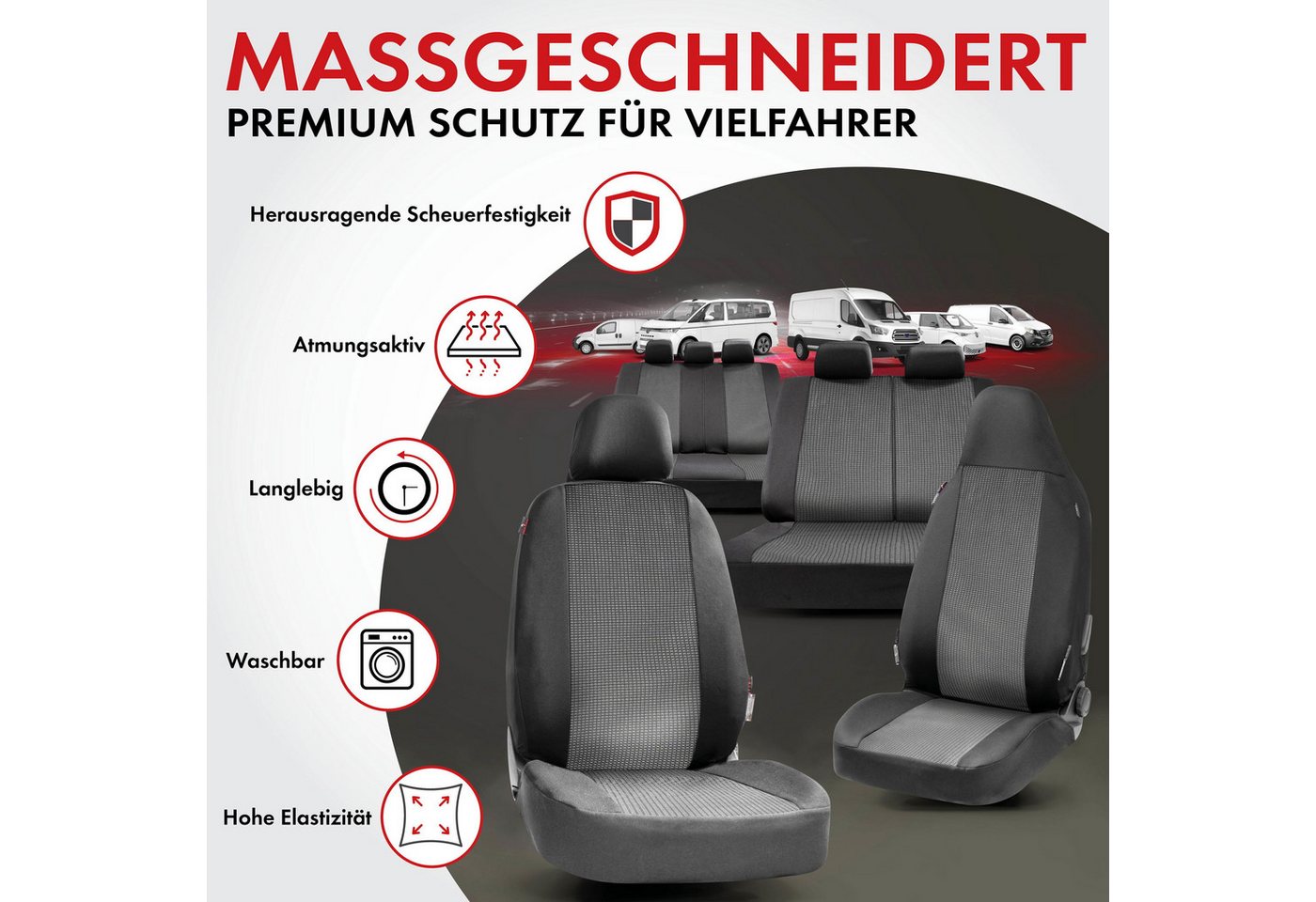 WALSER Autositzbezug Einzelsitz vorne Normalsitz, 1 Einzelsitzbezug, 3-tlg. Bild 5