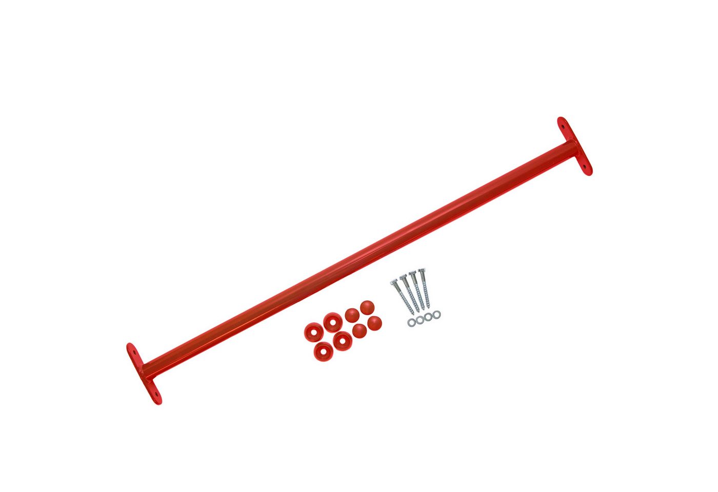ROG-Gardenline Turnreck Reckstange Metall stabile Turnstange inklusive Montagematerial, (rot, 90 cm) Bild 3