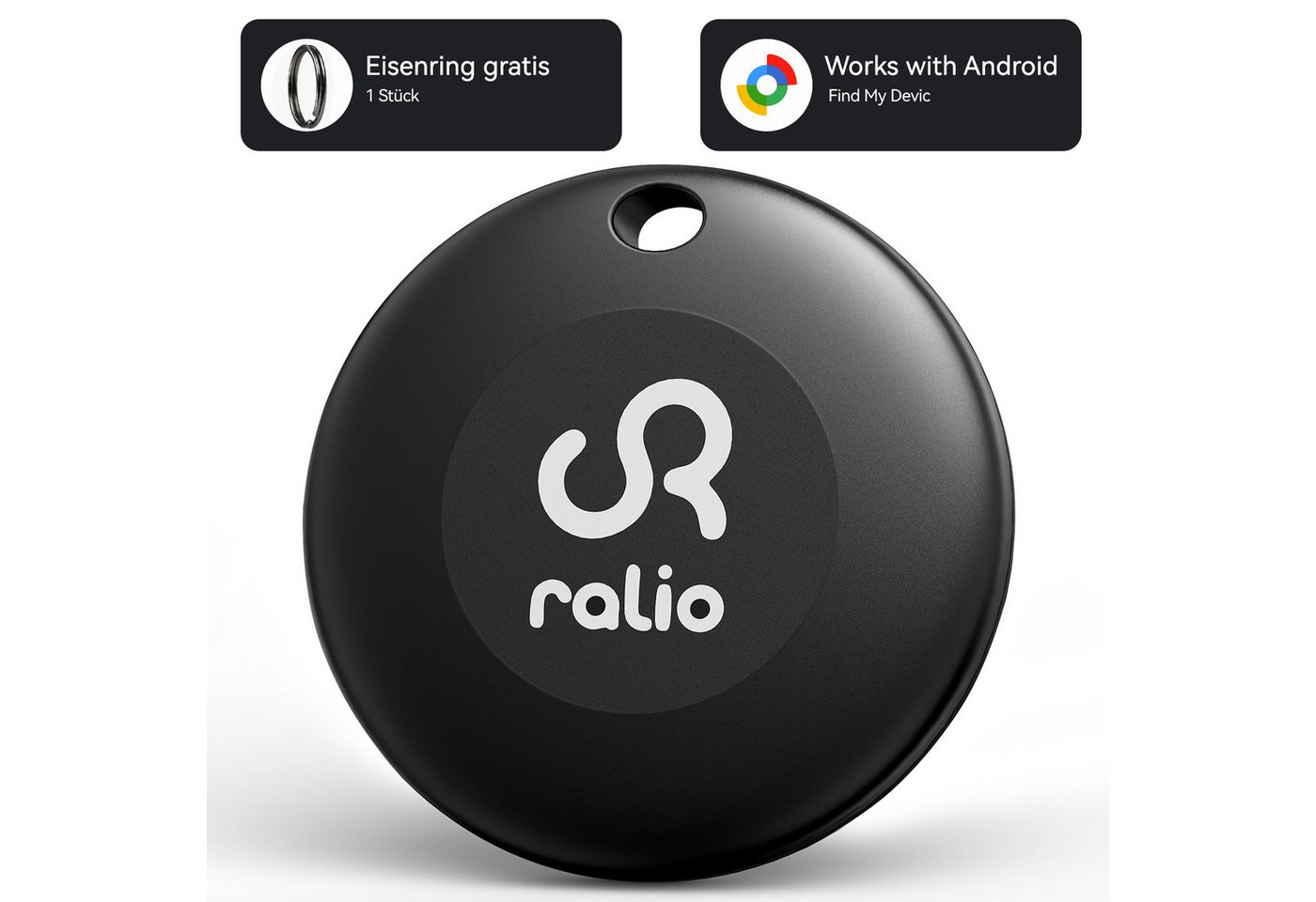 Ralio Bluetooth Tracker Android, kompatibel mit Google Find My Device GPS-Tracker (Smart Tag ohne Abo, für Schlüssel, Geldbörse, Tasche, Rucksack,Fahrrad) Bild 5