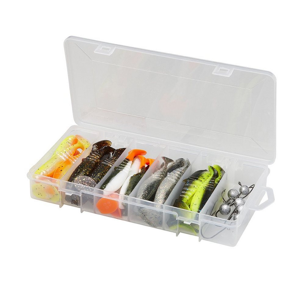 Savage Gear Kunstköder Cannibal Shad Kit 5,5-12,5cm 36 Teile + Box Gummifische Jigköpfe, (Spar-Set), Cannibal Shad Kit 10 & 12.5cm Mixed Colors 36 Stück