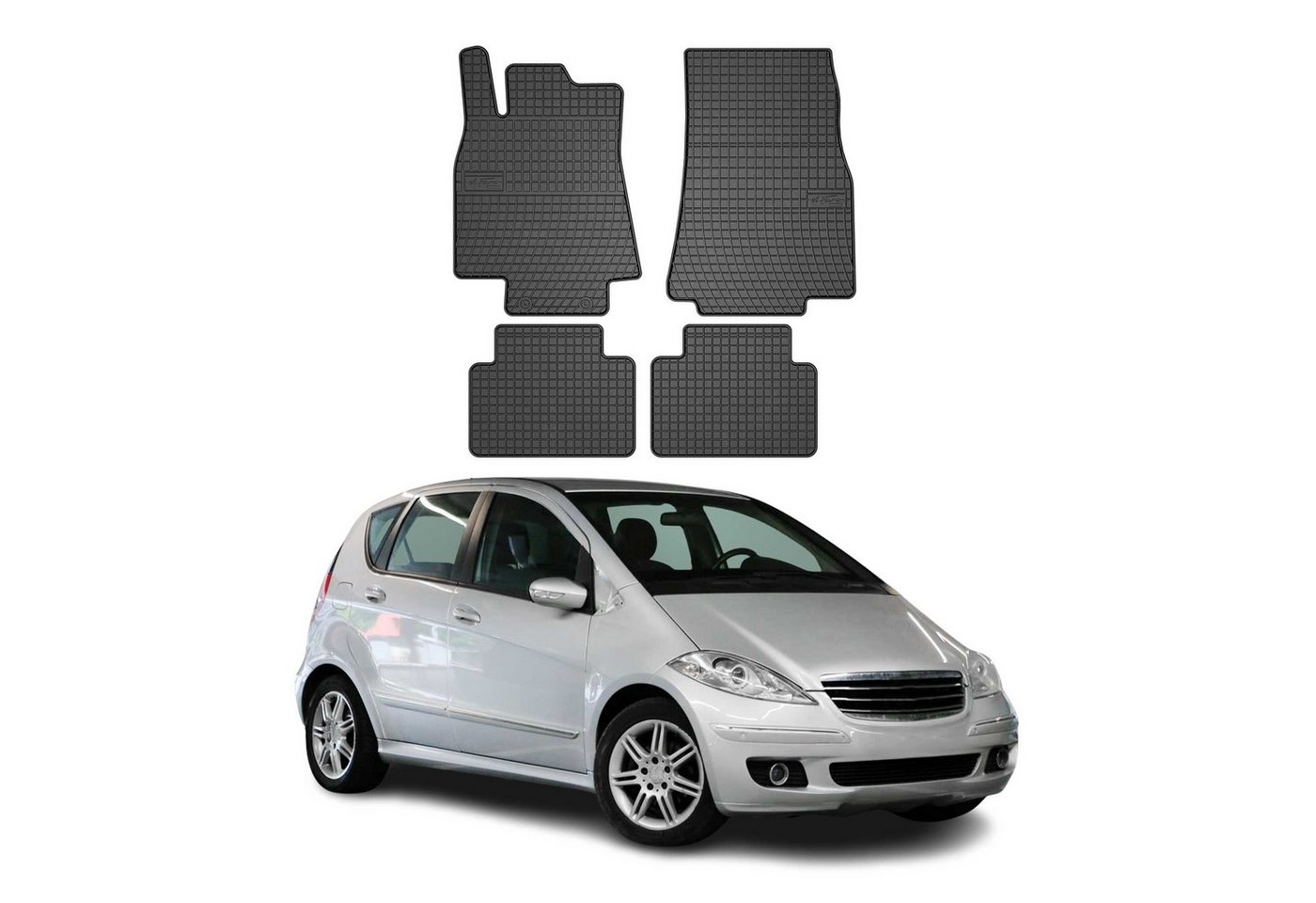 OMAC Auto-Fußmatten für Mercedes A Klasse W169 2004-2012 Schwarz 4 tlg (4 St), für Mercedes A Klasse W169 2004-2012 Mercedes A Klasse W169 2004-2012, Antirutsch,Wasserfest,Einfache Installation Bild 4