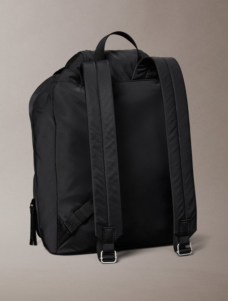 Calvin Klein Rucksack POCKET NYLON FLAP BACKPACK, Freizeitrucksack, Cityrucksack mit zwei Fronttaschen Bild 3