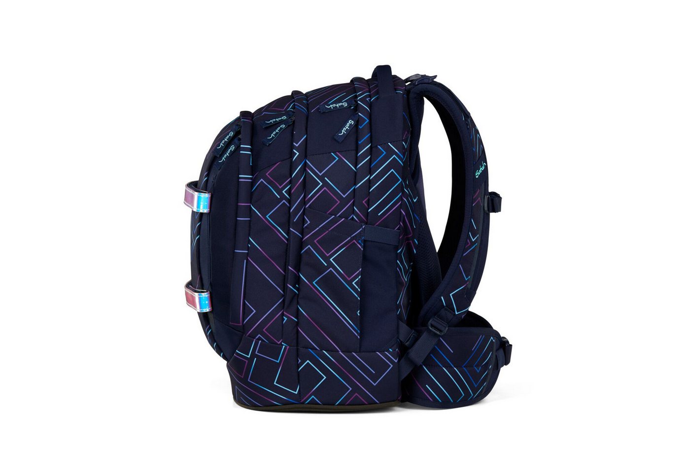 Satch Schulranzen Schulrucksack-Set PACK Purple Laser 2-teilig (2-teilig), ergonomisch, Your-Size-System: auf Körpergröße anpassbar Bild 2