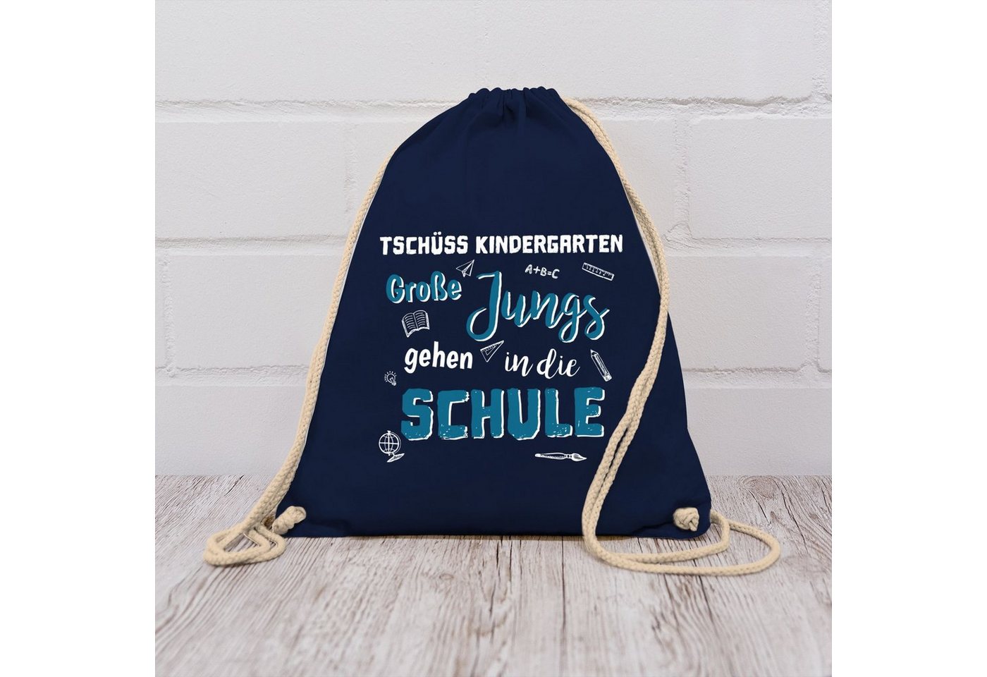 Shirtracer Turnbeutel Tschüss Kindergarten Große Jungs, Schulanfang & Einschulung Geschenk Turnbeutel Bild 4