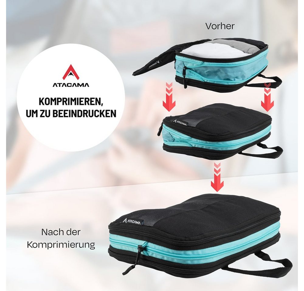 Atacama Packsack Daypack Packsack mit Sichtfenster 6er-Set, Packtaschen mit Kompression für Rucksack Koffer Dual-Taschen Bild 5