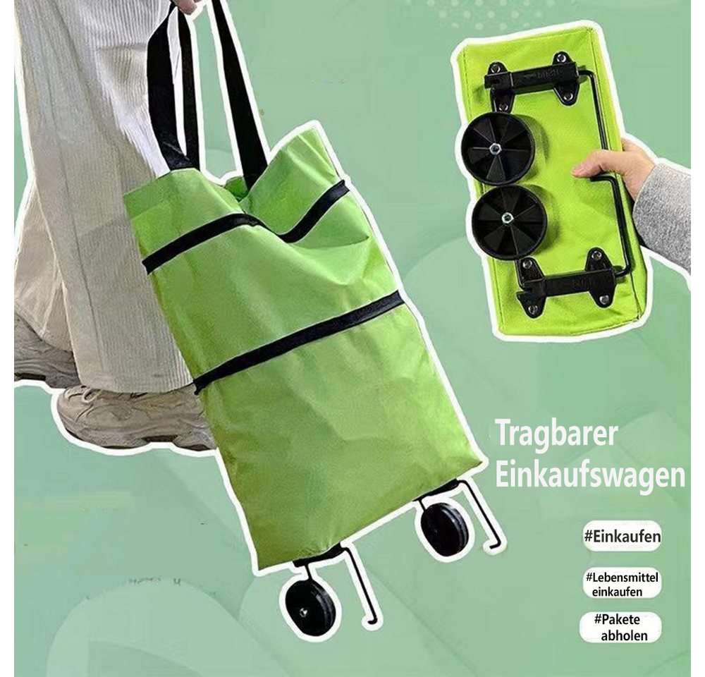Jumpeak Einkaufstrolley Einkaufstrolley Klappbar,Handwagen,Rollen 3 in 1 Shopping Trolley, Treppensteiger Einkaufstasche mit Rollen,Wasserfest,Faltbar Bild 5