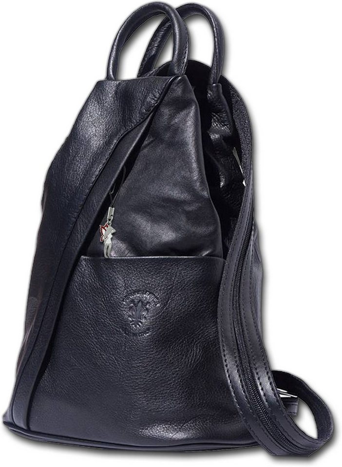 FLORENCE Cityrucksack Florence echtes Leder Damentasche (Schultertasche), Damen Rucksack, Tasche Echtleder schwarz, Made-In Italy Bild 2